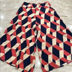 VINTAGE Lucy in the Sky Wide Leg Culottes | Checkered Boho | M (Fits S)‎